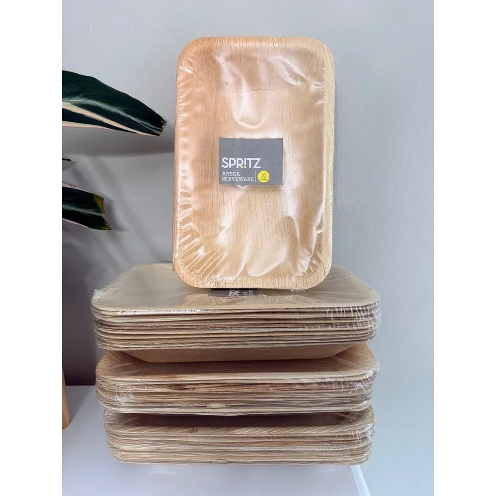 Spritz Areca‎ Serveware Trays Unisex 10ct Natural Palm Leaf Compostable NWT